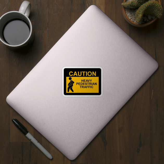 OSHA Style Caution Sign - Heavy Pedestrian Traffic by Starbase79